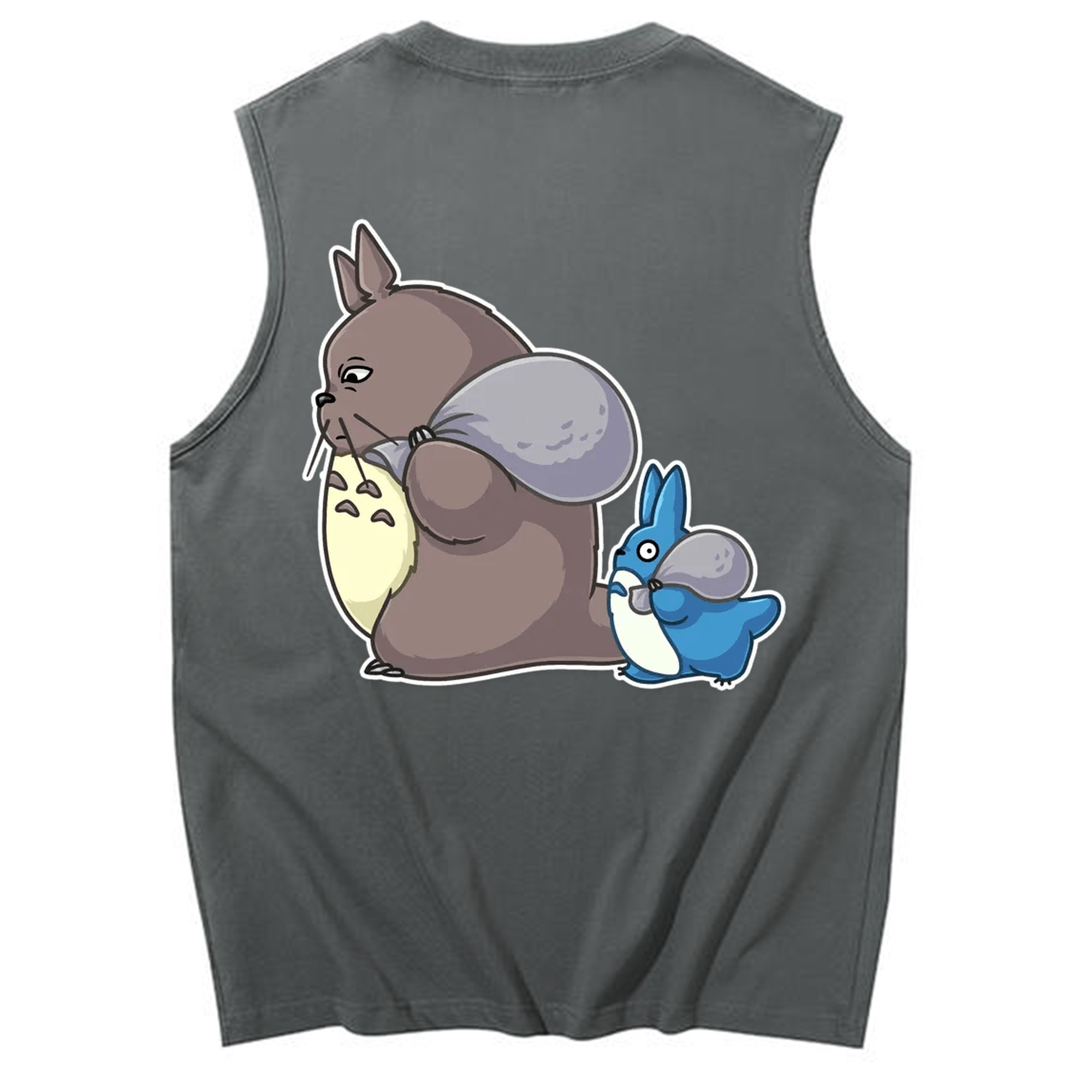 （画像用） となりのトトロ 草壁メイ 草壁サツキ My Neighbor Totoro Satsuki Kusakabe Mei Kusakabe コットン100％タンクトップ（背面プリント）